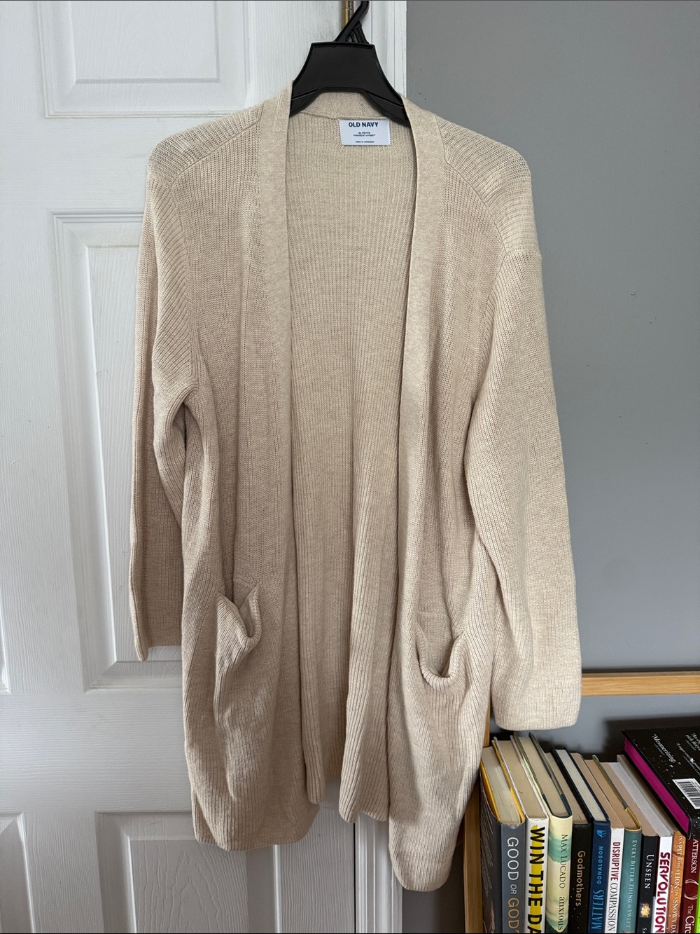 Old Navy Beige Open-Front Ribbed Cardigan